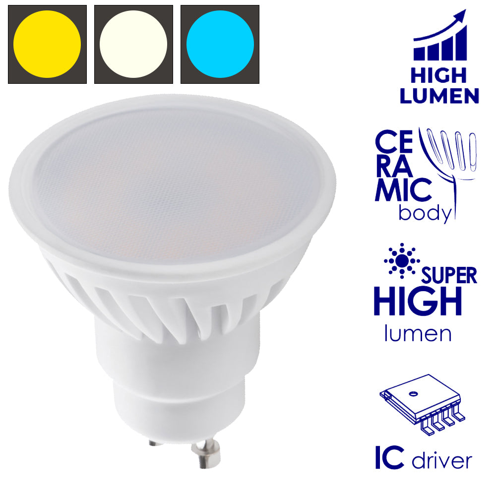 Kanlux TEDI MAXX 9W LED GU10 Spot Light Bulb Super Powerful Bright High Lumen 900lm Ceramic Body