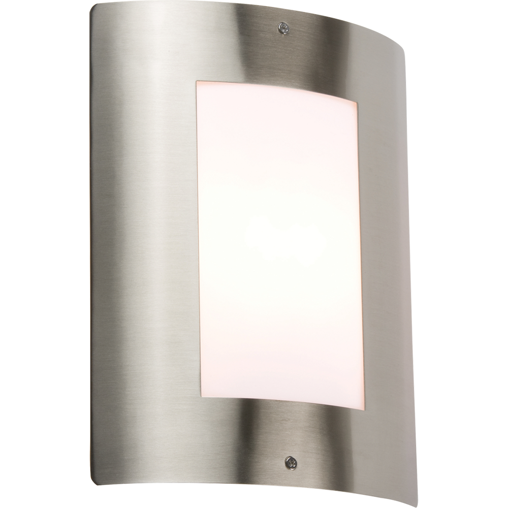 Knightsbridge 230V IP44 E27 9W max. Stainless Steel Outdoor Wall Fixture