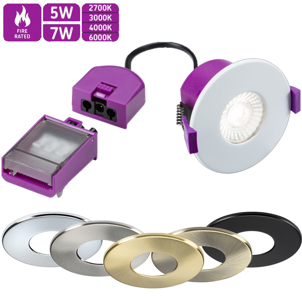 Knightsbridge SpektroLED 230V 5W, 7W LED CCT IP65 Shower Bathroom Spotlight Downlight