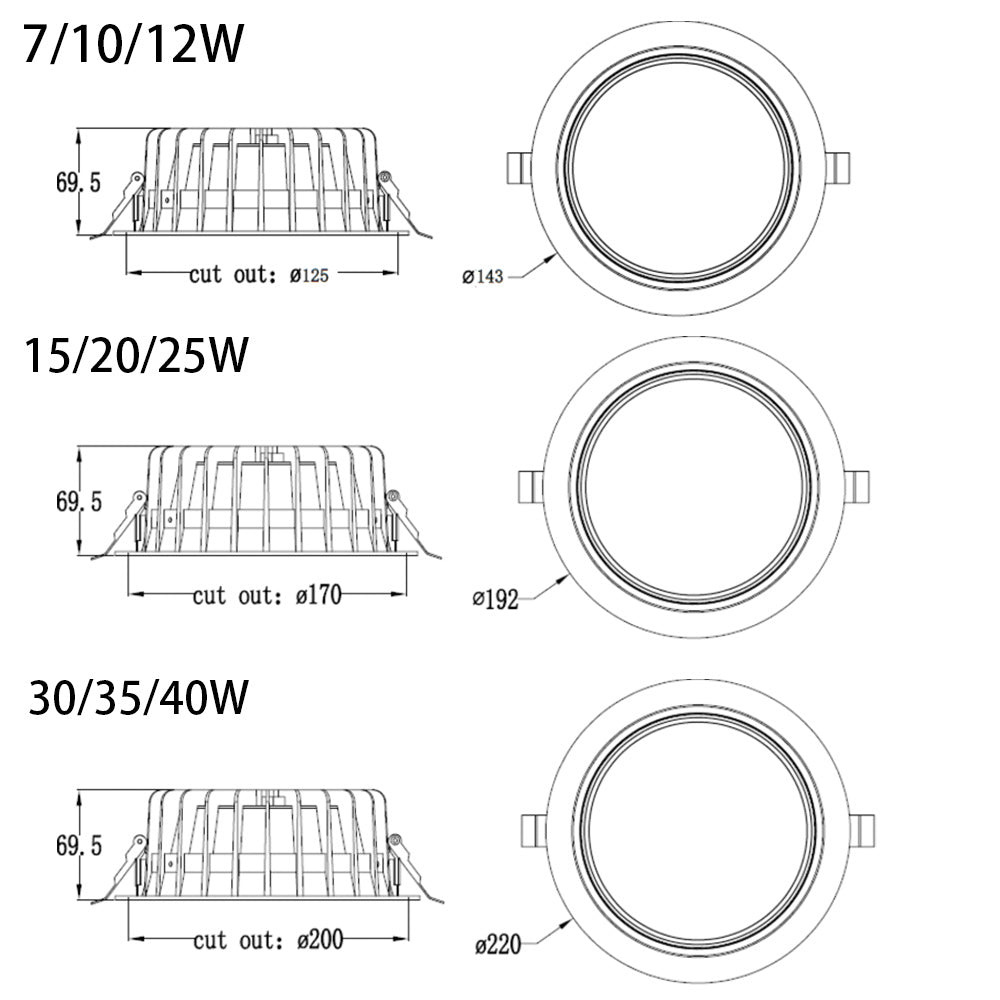 Knightsbridge SEREN IP40 LED Recessed Tri-Wattage and CCT Downlight