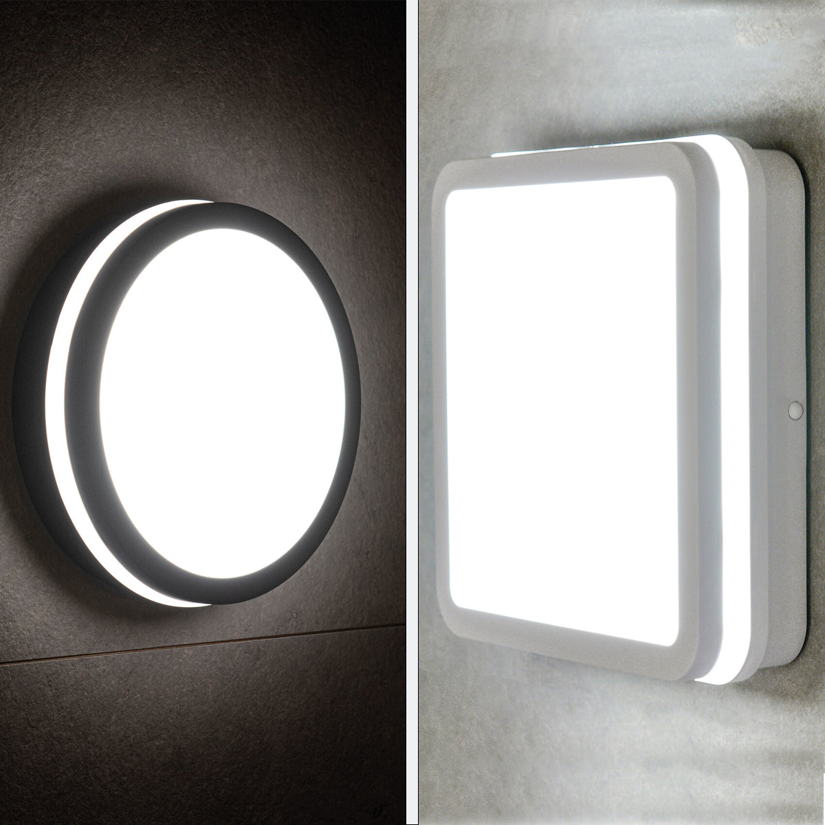 Kanlux BENO Super Bright LED Bulkhead Light - IP54 Outdoor Ceiling & Wall Mounted - Available with or without Motion Sensor