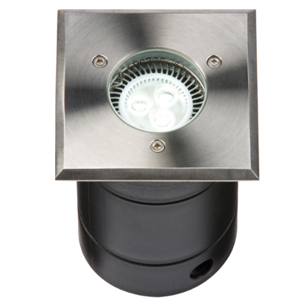 Knightsbridge 230V IP67 Grade 304 Stainless Steel Walkover Driveover Light, Depth - 140mm, Flange - 105MM