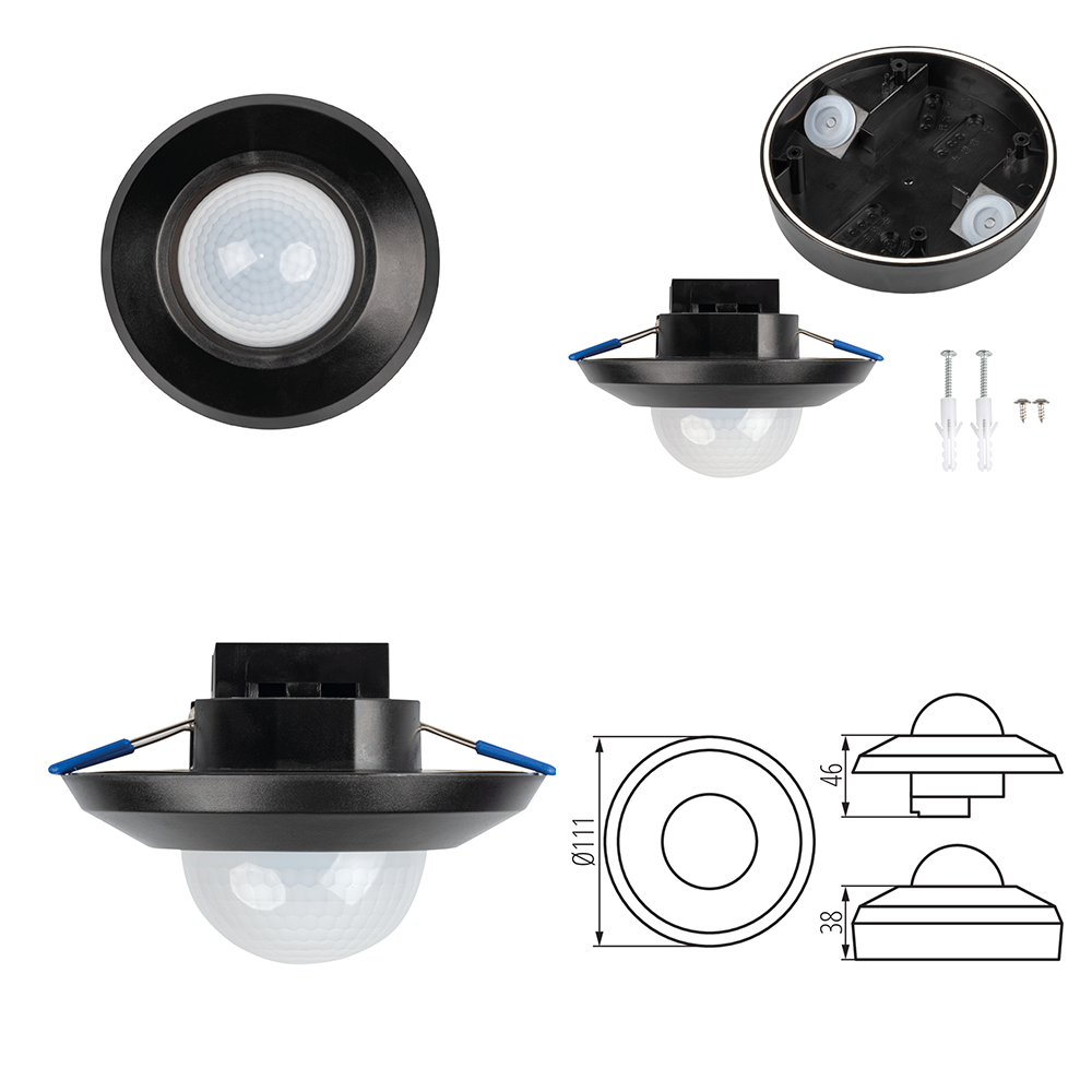 Kanlux SENTO-O PIR Motion Sensor  IP44 - Triple Infrared Detection, Universal Mounting, Available in Two Colours