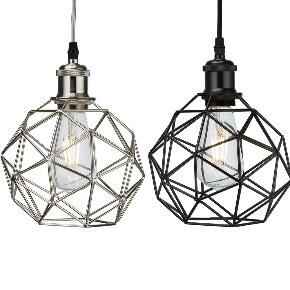 Knightsbridge Dome Pendant Cage - Available in Brushed Chrome & Matte Black