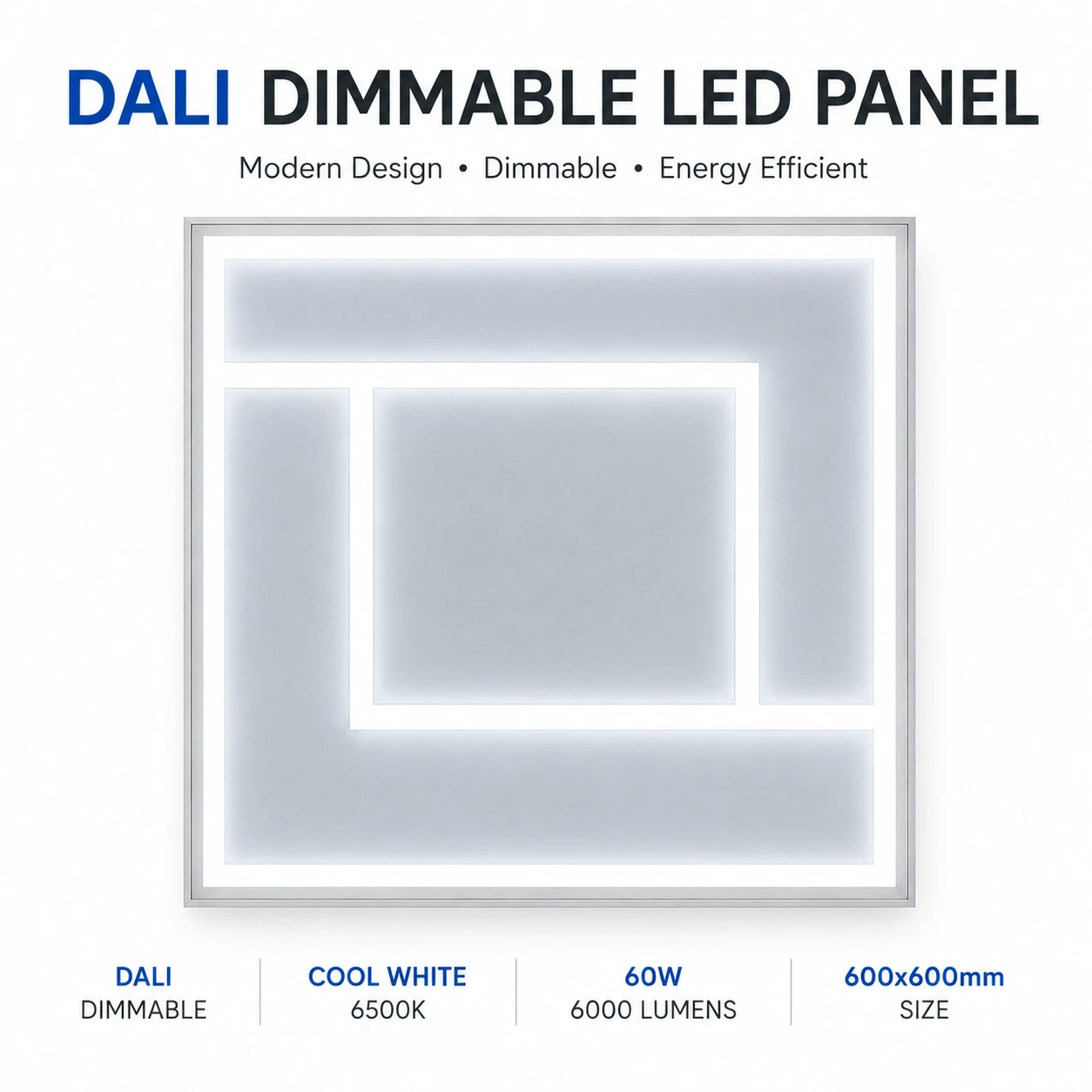 DALI Dimmable Designer 600x600 LED Ceiling Panels – Commercial Grid Lights