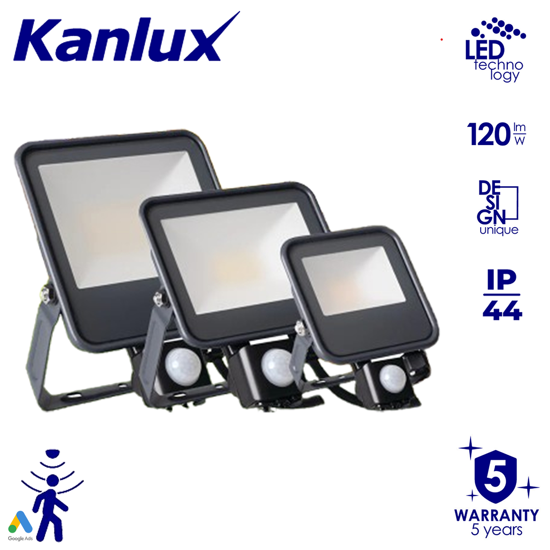 Kanlux IQ-LED FL Outdoor Garden Garage Floodlight - IP44 PIR Motion Sensor