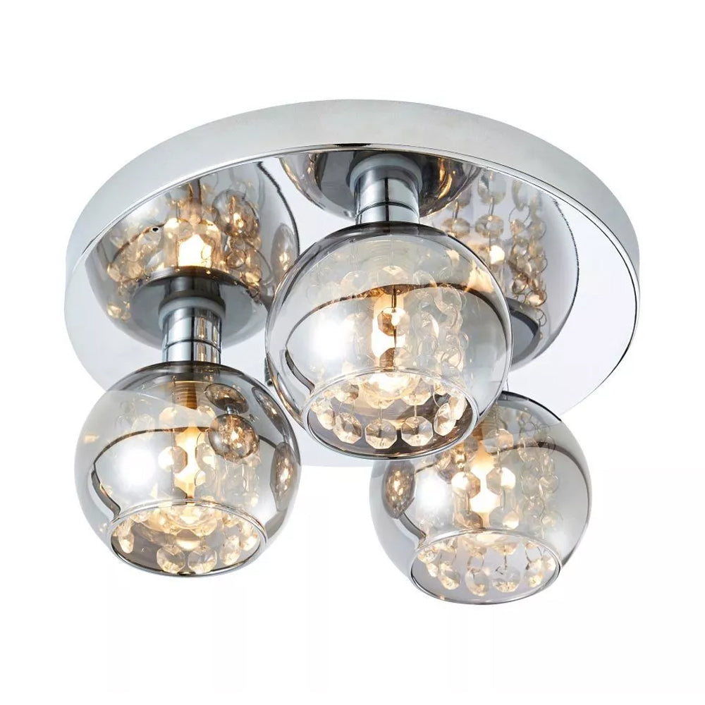 FORUM Megara 3LT Ceiling Flush Light Chrome G9-IP44