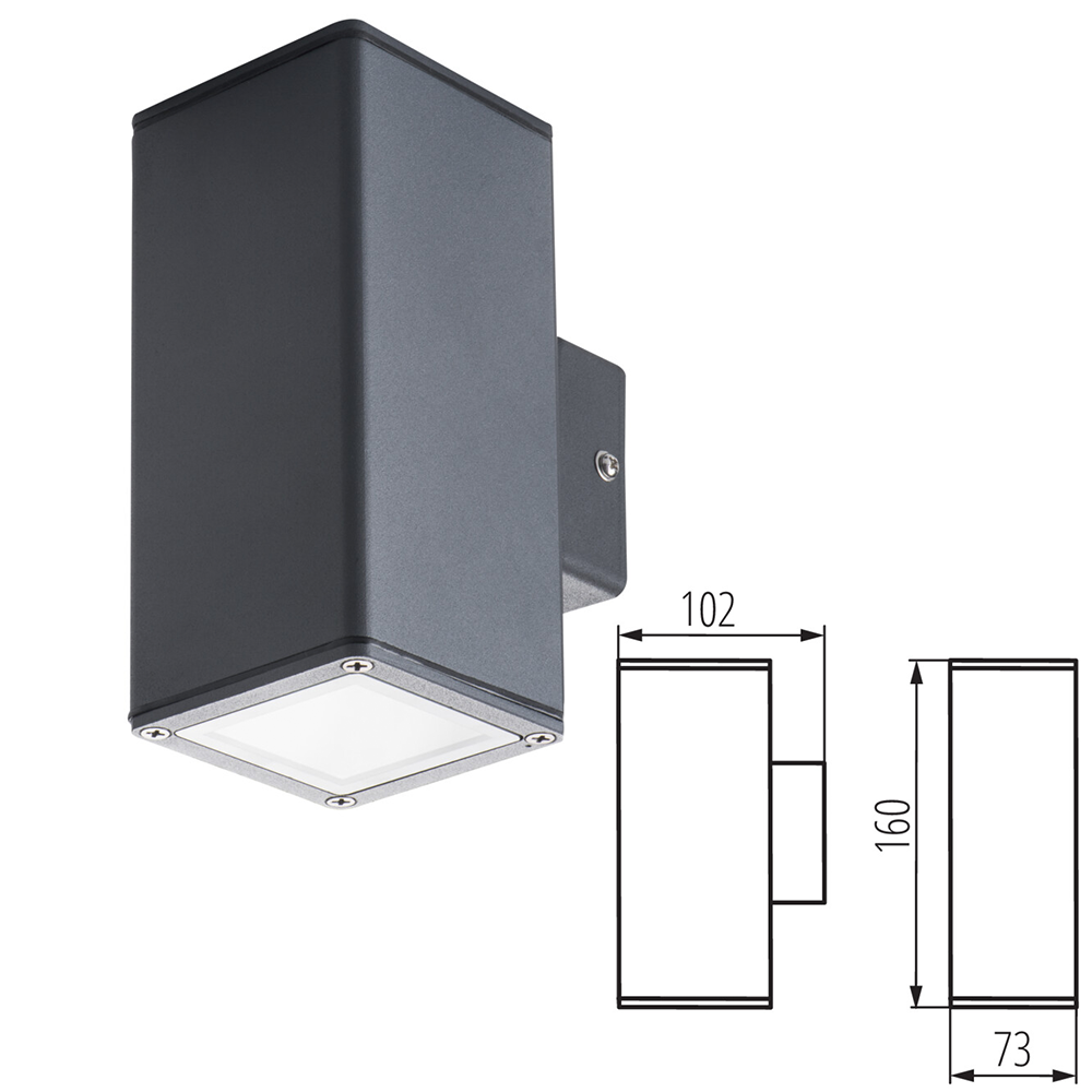 Kanlux GORI IP44 Weatherproof Outdoor Garden Wall Up & Down Light Fitting Wall Lighter