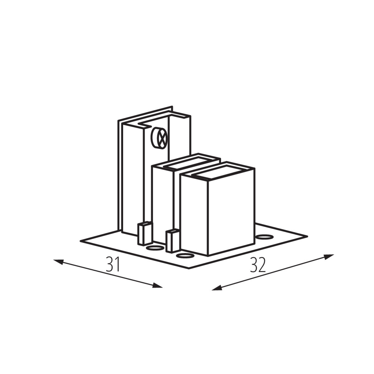 Kanlux TEAR N EPLUG End Cap Dead Connector for 3C 3 Circuit Track Rail System