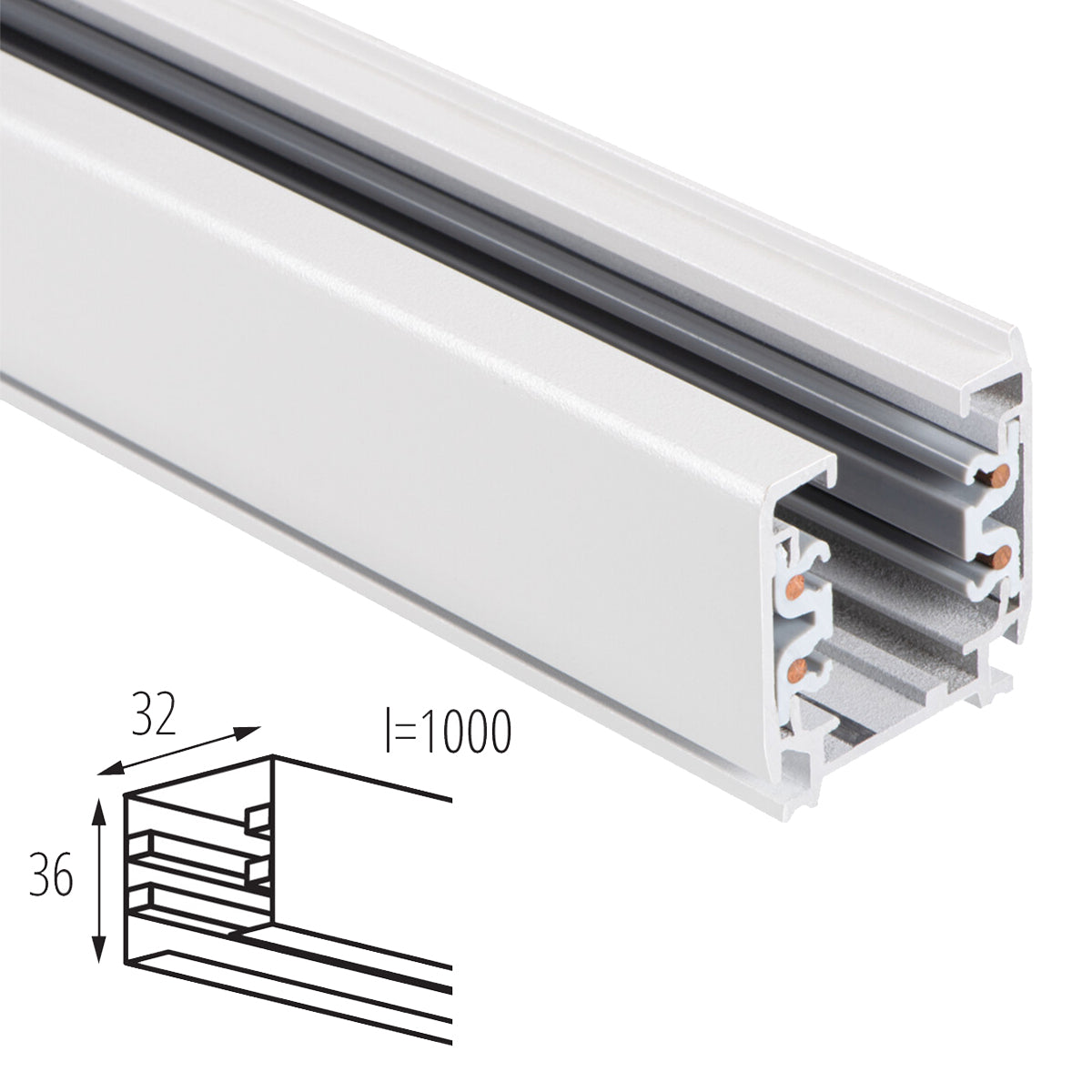 Kanlux TEAR 1M 3 Circuit Track Rail Surface Mounted System 220V