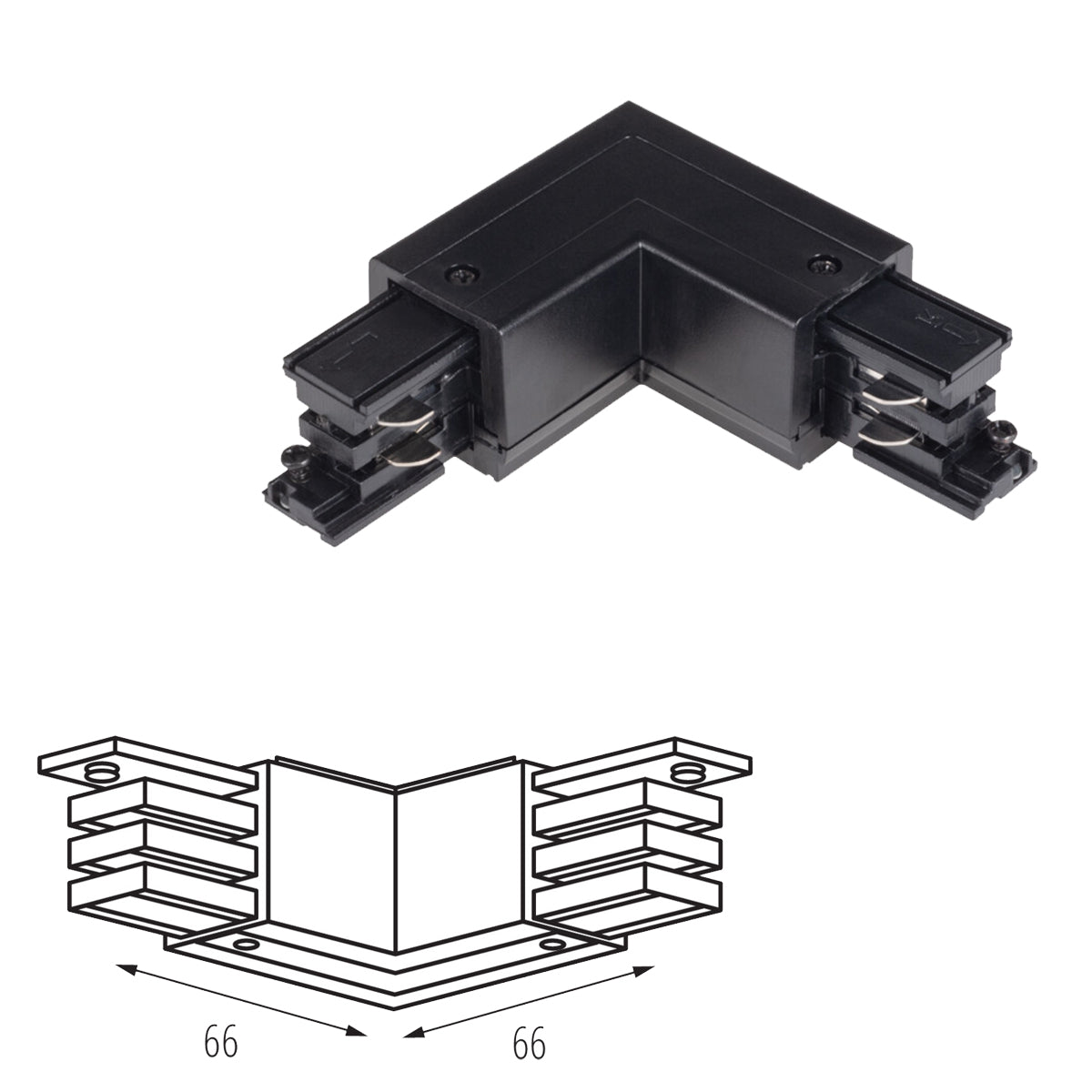 Kanlux TEAR N CON-L LR L Shape Angle Power Left & Right Direction 3C 3 Circuit Track Rail Connector