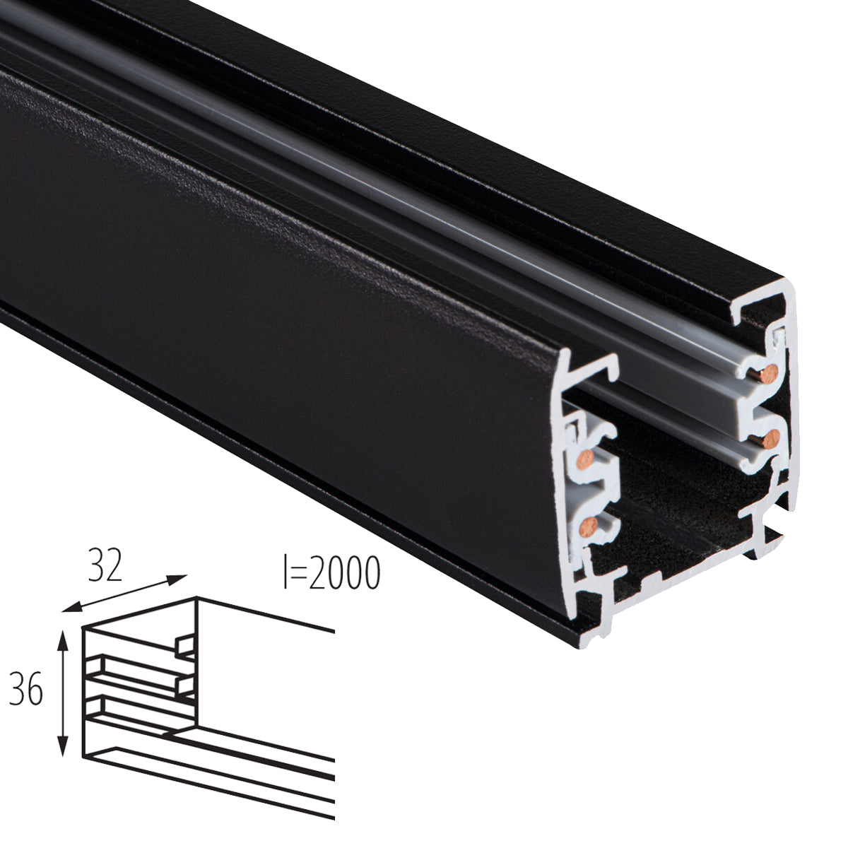 Kanlux TEAR 2M 3 Circuit Track Rail System - Designed for Creative Retail or Residential Applications