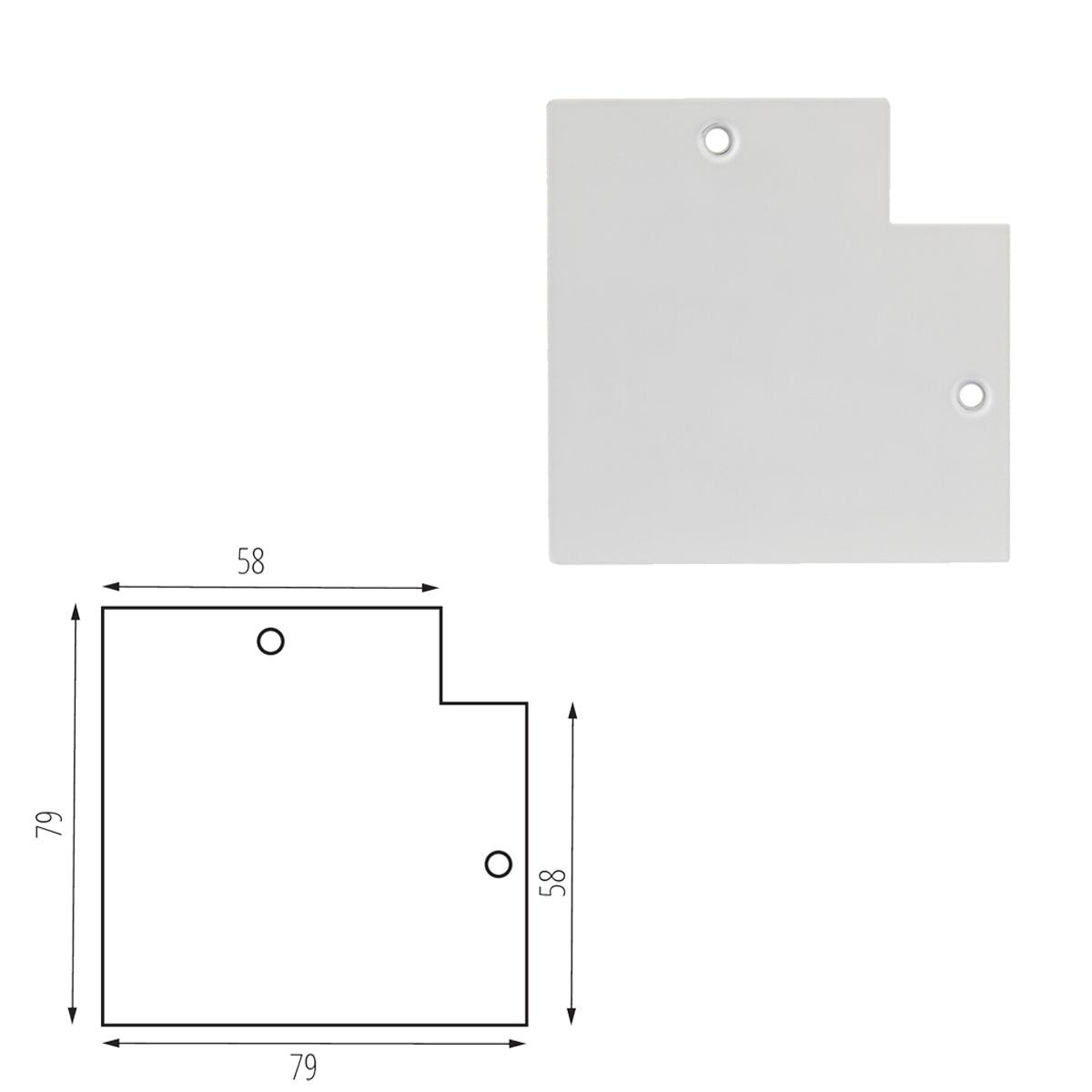 Kanlux TEAR N RC-CON-L 3C 3 Circuit Recessed L Shape Track Connector Cap Accessory (Pack of 10)