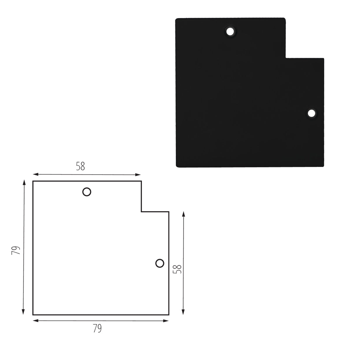 Kanlux TEAR N RC-CON-L 3C 3 Circuit Recessed L Shape Track Connector Cap Accessory (Pack of 10)