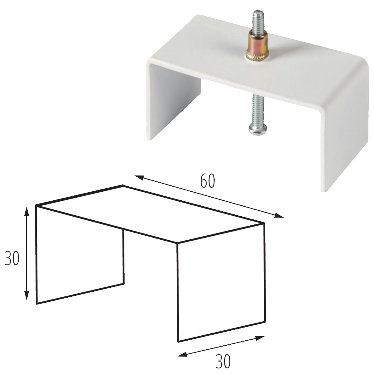 Kanlux TEAR N RCLIP Recessed Mounted 3C Track Clip Accessory (Pack of 10)