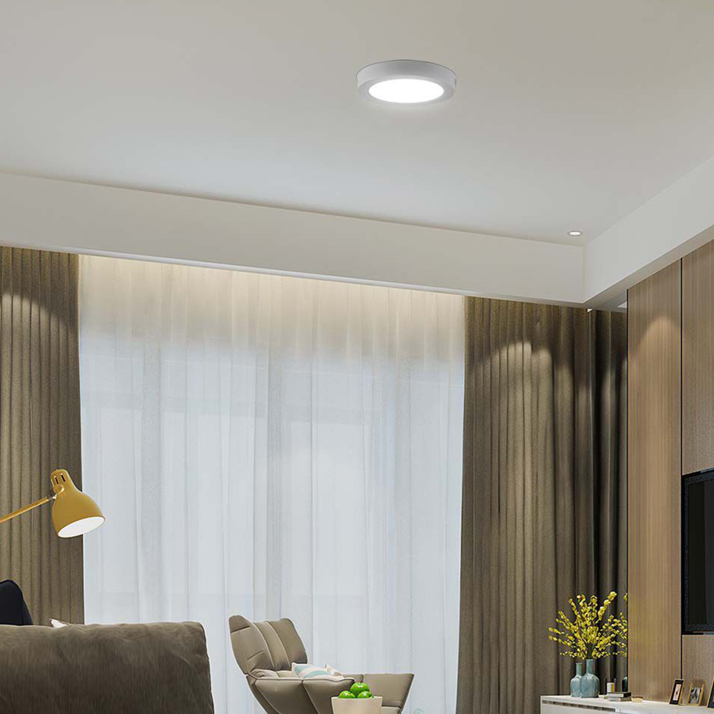 V-TAC Backlit LED Ceiling Surface Mounted Round Light Mini Panel - 3000K, 4000K, 6500K - Multi Wattage Options Available