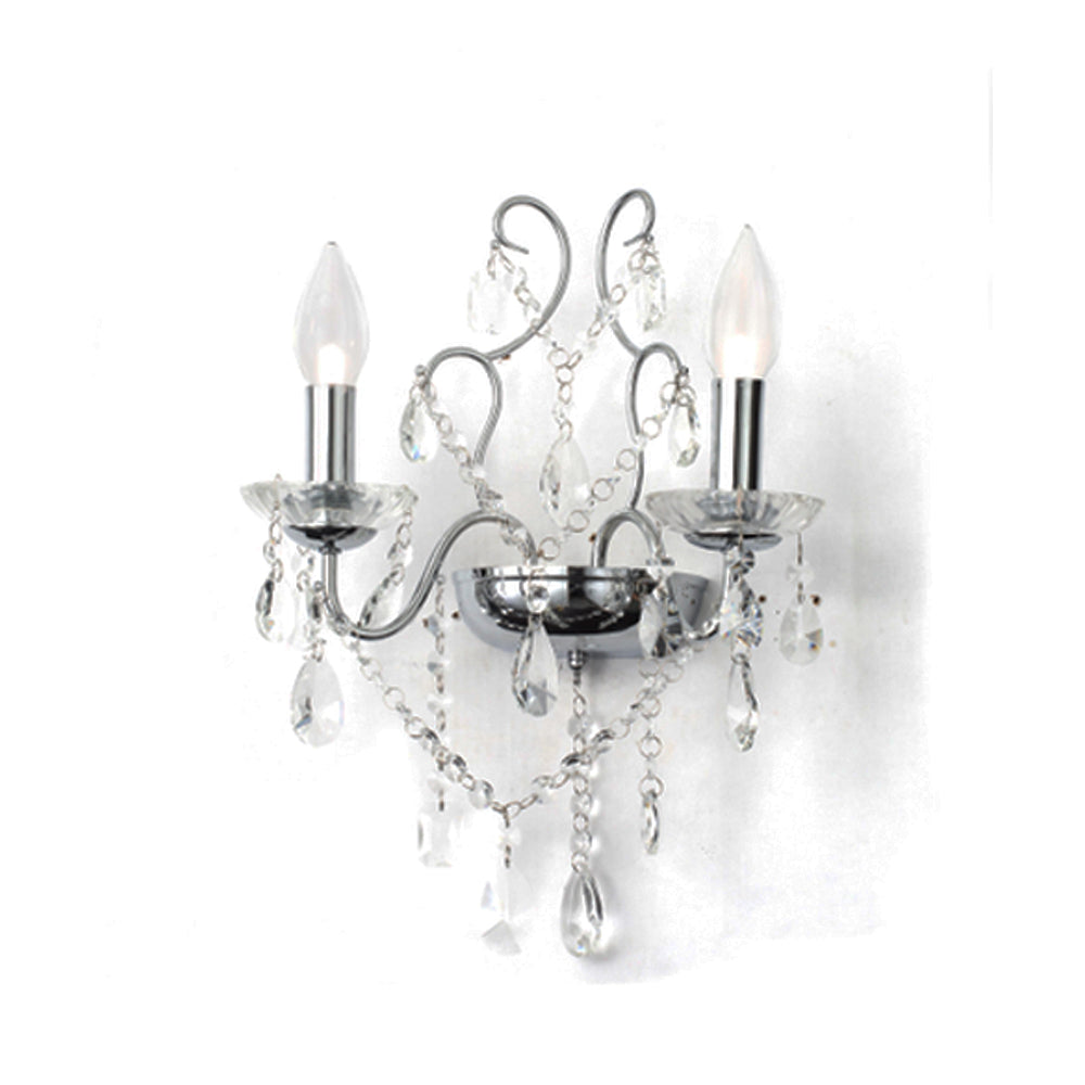 FORUM Annalee 2LT Wall Mounted Chandelier Chrome/Clear G9 Base-IP44