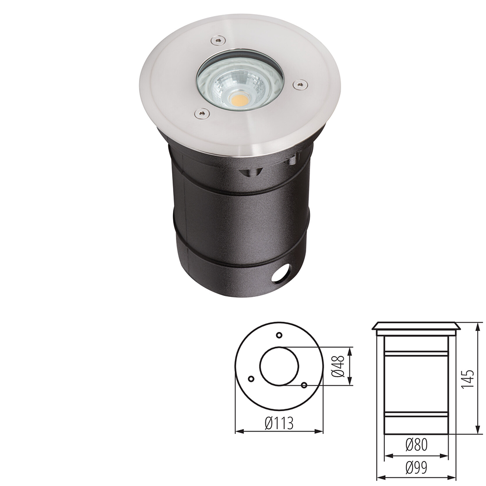 Kanlux BERG DL 10W GU10 LED IP67 Outdoor Ground Lighting Fixture