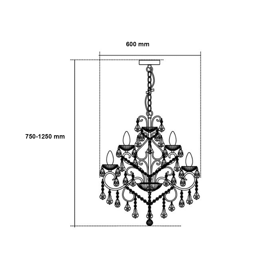 FORUM VELA 9LT Chandelier Ceiling Mounted Chrome Clear Cut Glass G9 Base-IP44