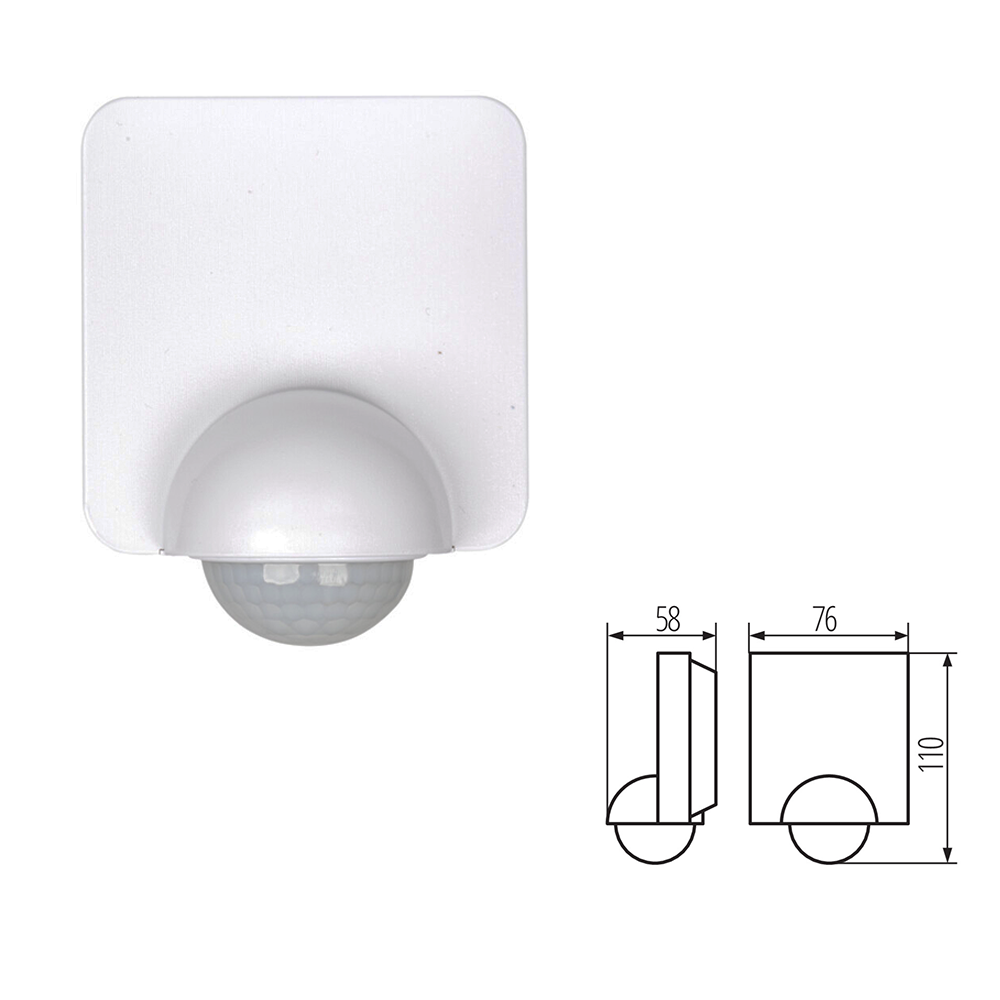 Kanlux SENSQUARE PIR Motion Sensor - IP54, Wide Detection Range, Wall-Mounted, Colours Available