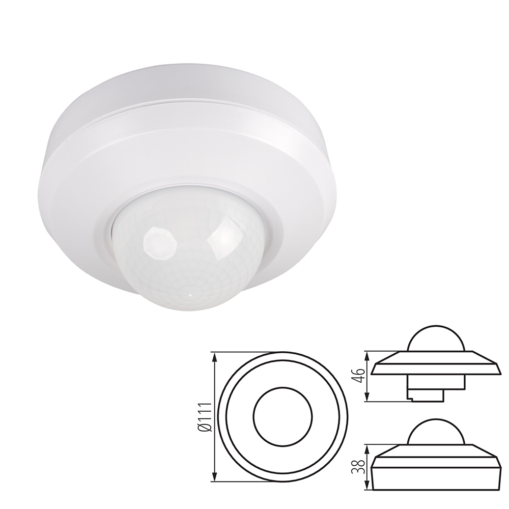 Kanlux SENTO-O PIR Motion Sensor  IP44 - Triple Infrared Detection, Universal Mounting, Available in Two Colours