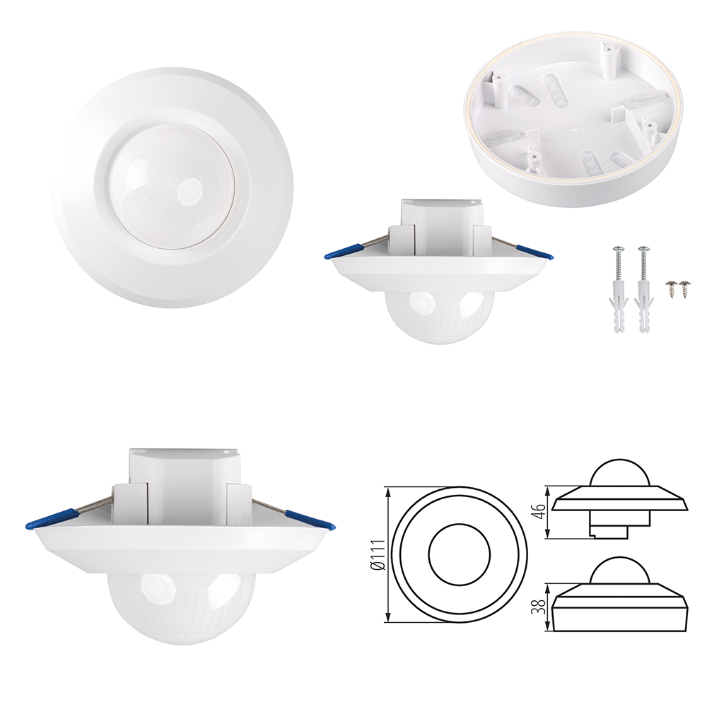 Kanlux SENTO-O PIR Motion Sensor  IP44 - Triple Infrared Detection, Universal Mounting, Available in Two Colours