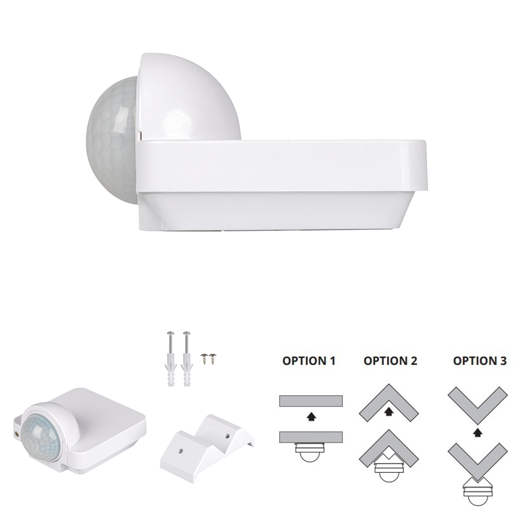 Kanlux SENSQUARE PIR Motion Sensor - IP54, Wide Detection Range, Wall-Mounted, Colours Available