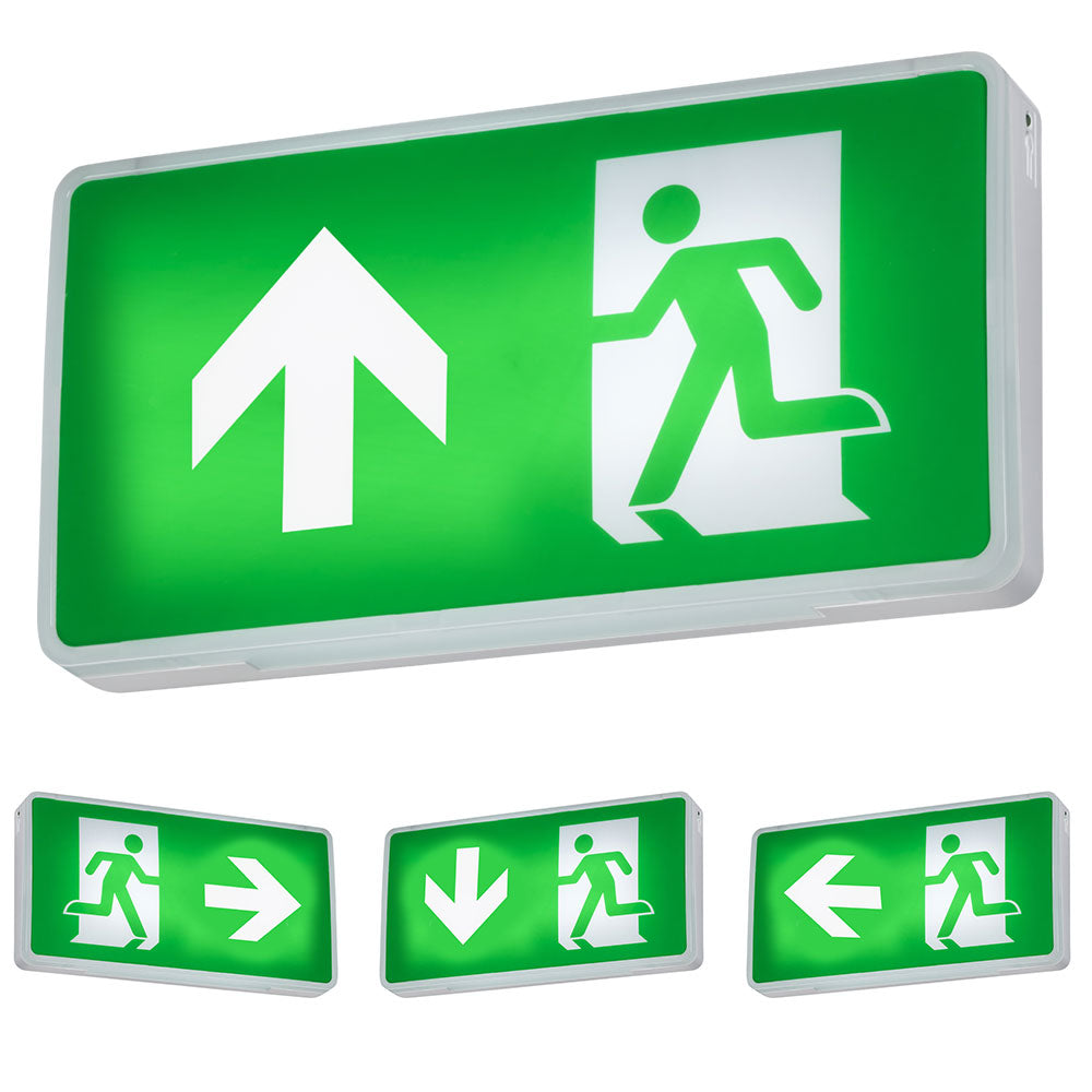 Knightsbridge 230V IP20 4W LED Emergency Exit Sign - Self-Test