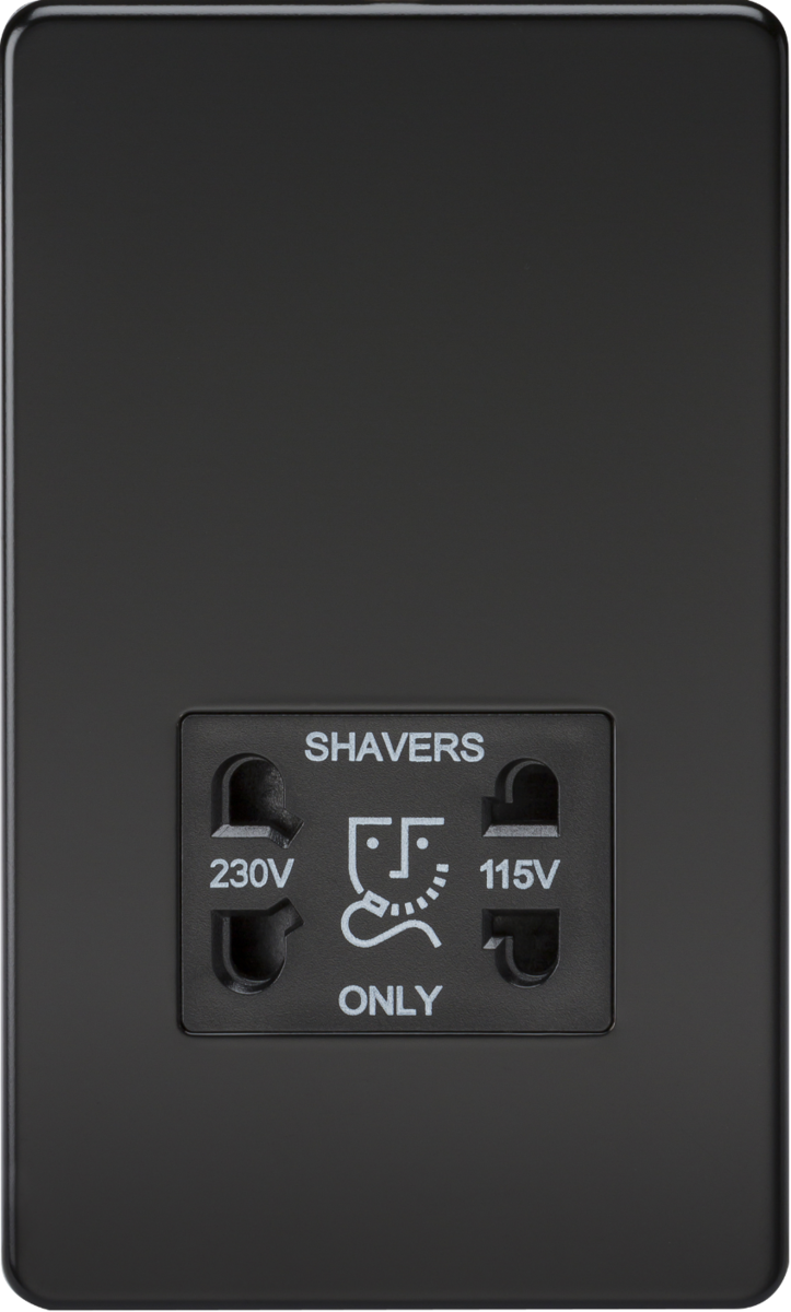 Knightsbridge Screwless 115V 230V Dual Voltage Shaver Socket