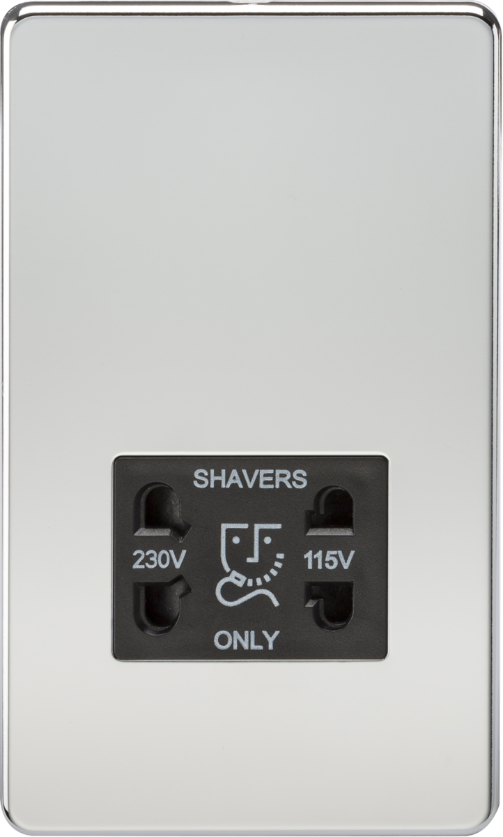 Knightsbridge Screwless 115V 230V Dual Voltage Shaver Socket