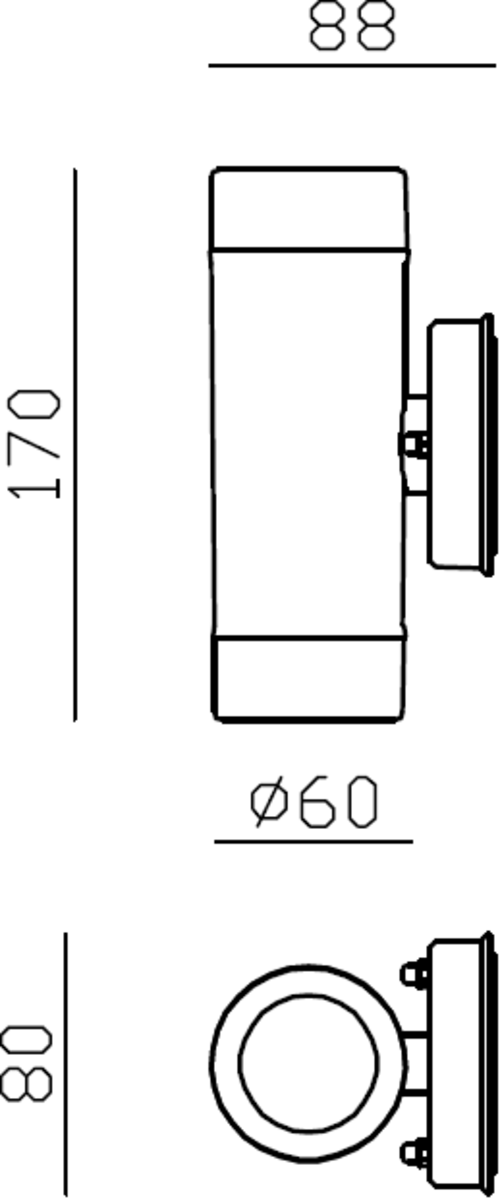 Knightsbridge EAMON 230V IP54 GU10 Polycarbonate Single Down Wall Light