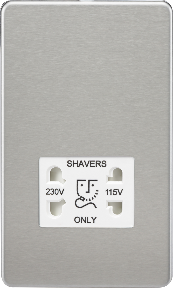 Knightsbridge Screwless 115V 230V Dual Voltage Shaver Socket