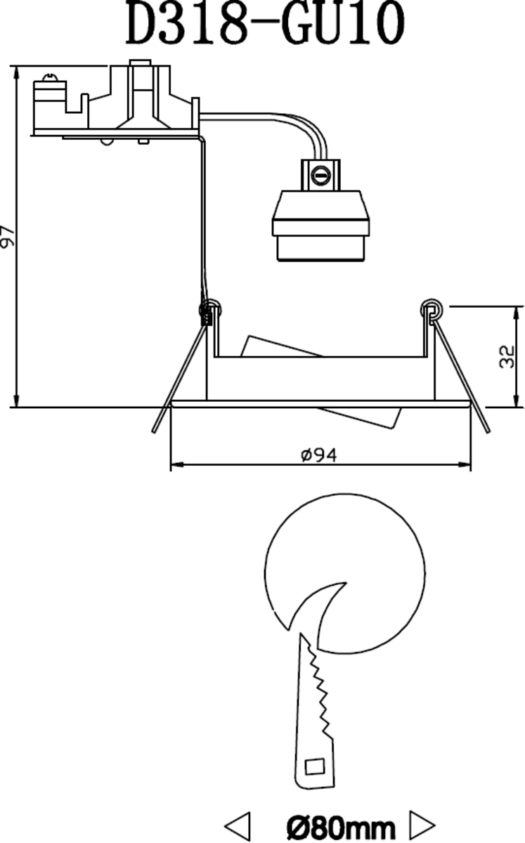 Knightsbridge IP20 230V GU10 Recessed Tilt Twist & Lock Downlight