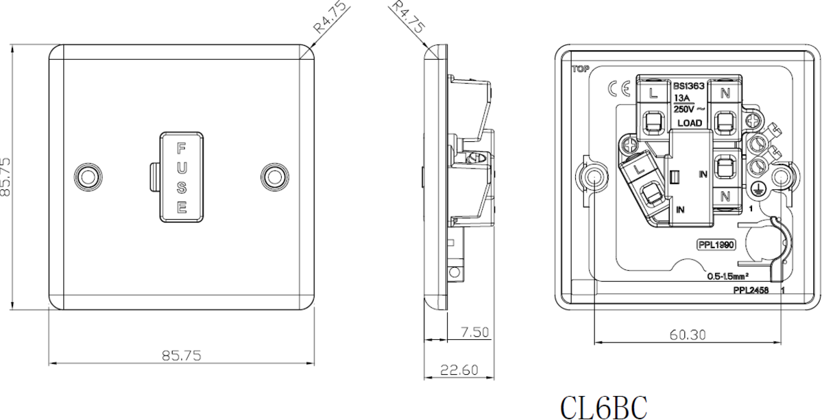 Knightsbridge 13A Fused Spur Connection Unit - Rounded Edge