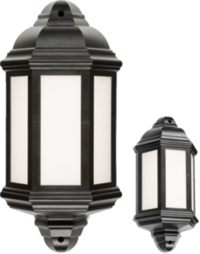 Knightsbridge IP54 8W LED Wall Half Lantern Outside Light Security Garden Porch Traditional