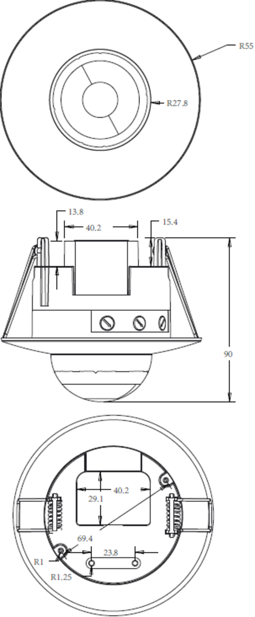 Knightsbridge IP20 Wide Range  360° PIR Sensor - Recess Mounting