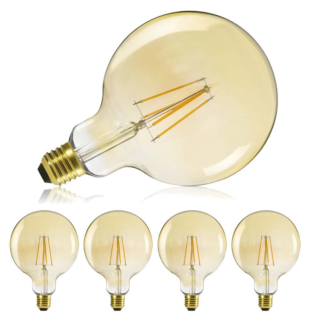 Kanlux XLED G125 7W E27 Vintage Antique Style Spiral Filament Transparent LED Light Bulb