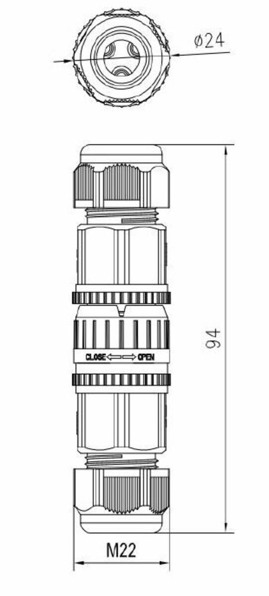 Knightsbridge IP68 16A Plug and Socket Cable Connector (3-Pole)