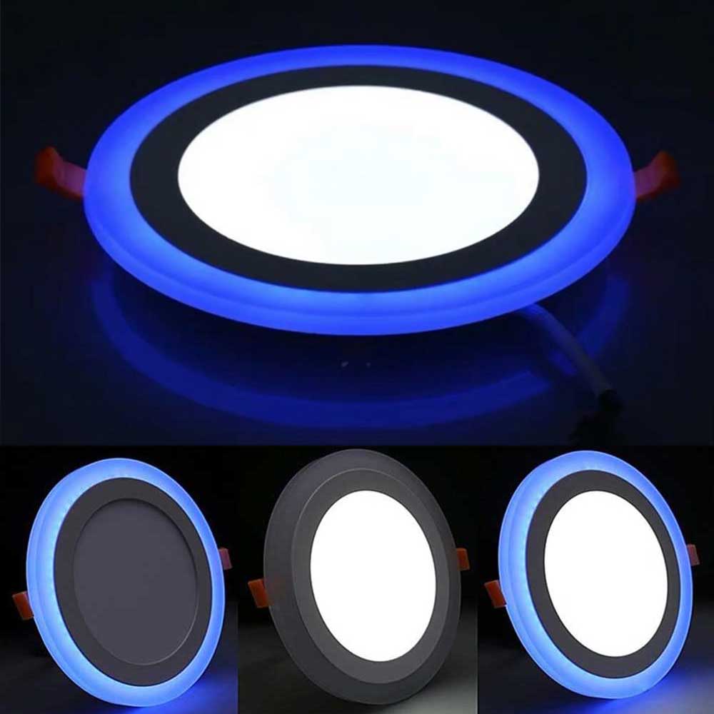 LED Bicolor Slim Panel Light Ceiling Down Lights 3 Mode Dual Colour Blue White