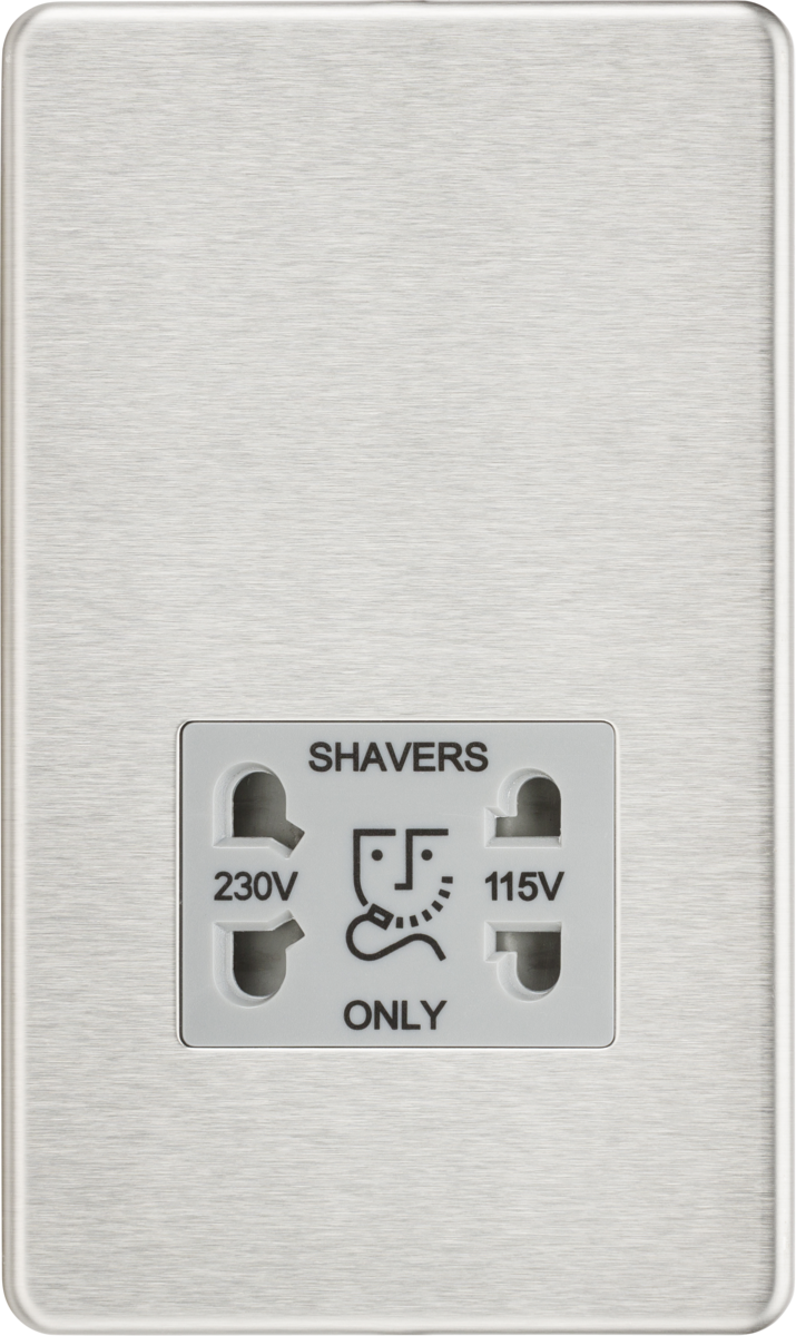 Knightsbridge Screwless 115V 230V Dual Voltage Shaver Socket