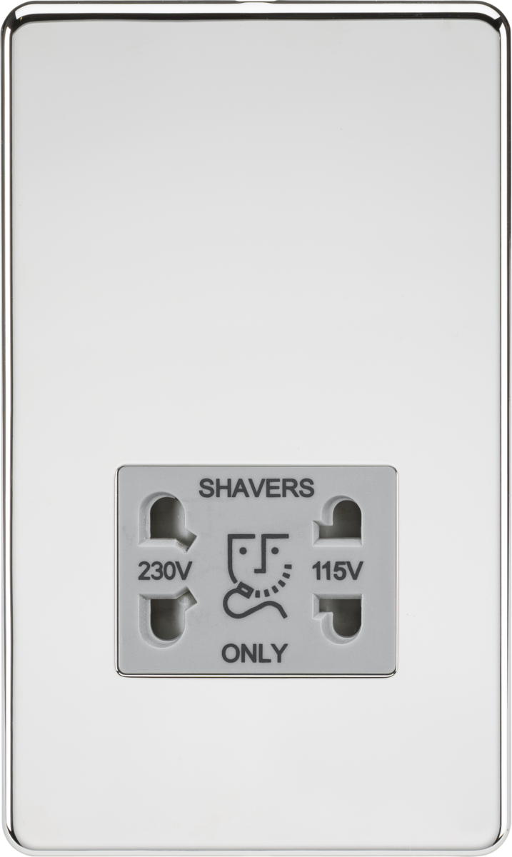 Knightsbridge Screwless 115V 230V Dual Voltage Shaver Socket