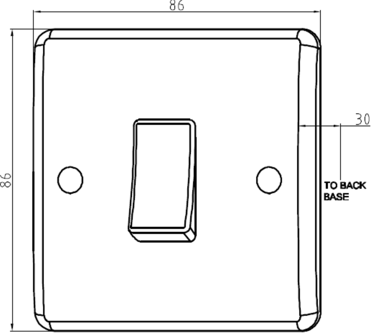 Knightsbridge Curved Edge 45A DP Double Pole 1G Switch