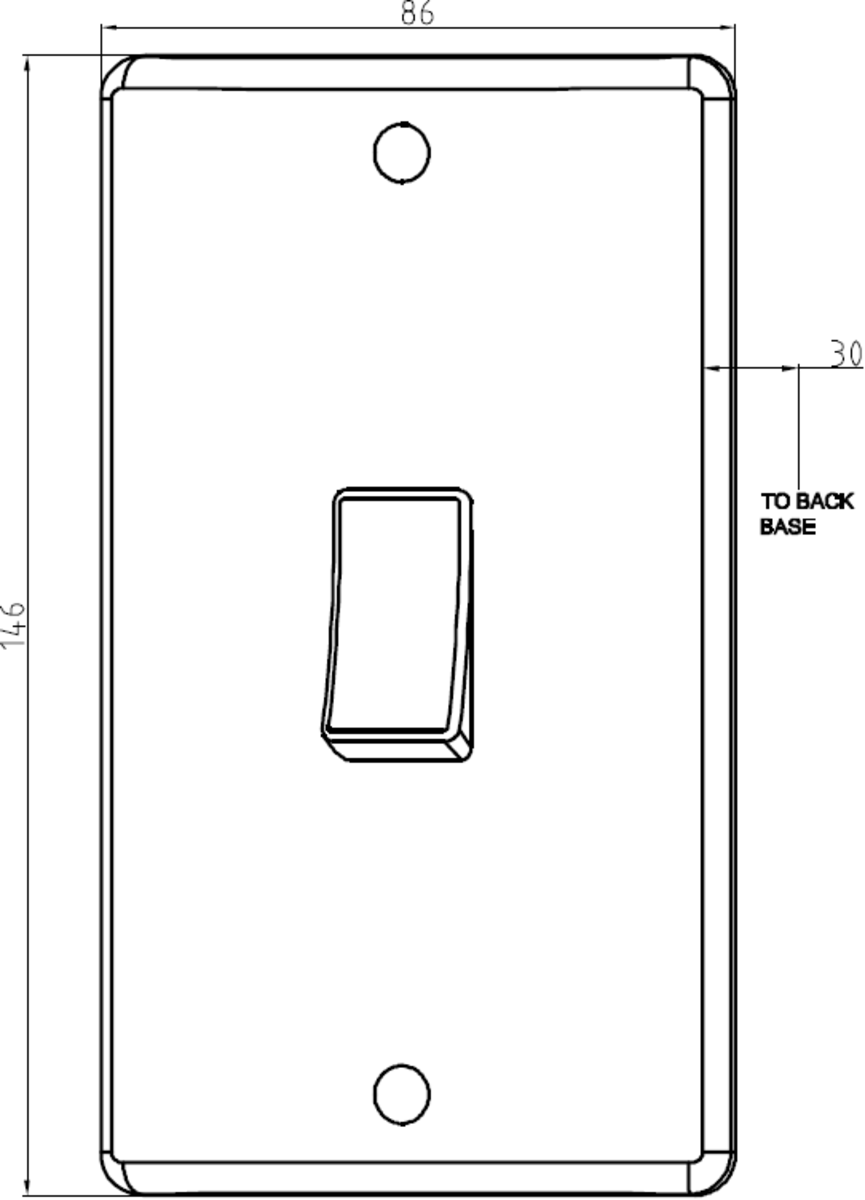 Knightsbridge Curved Edge 45A DP Large Tall Cooker Switch