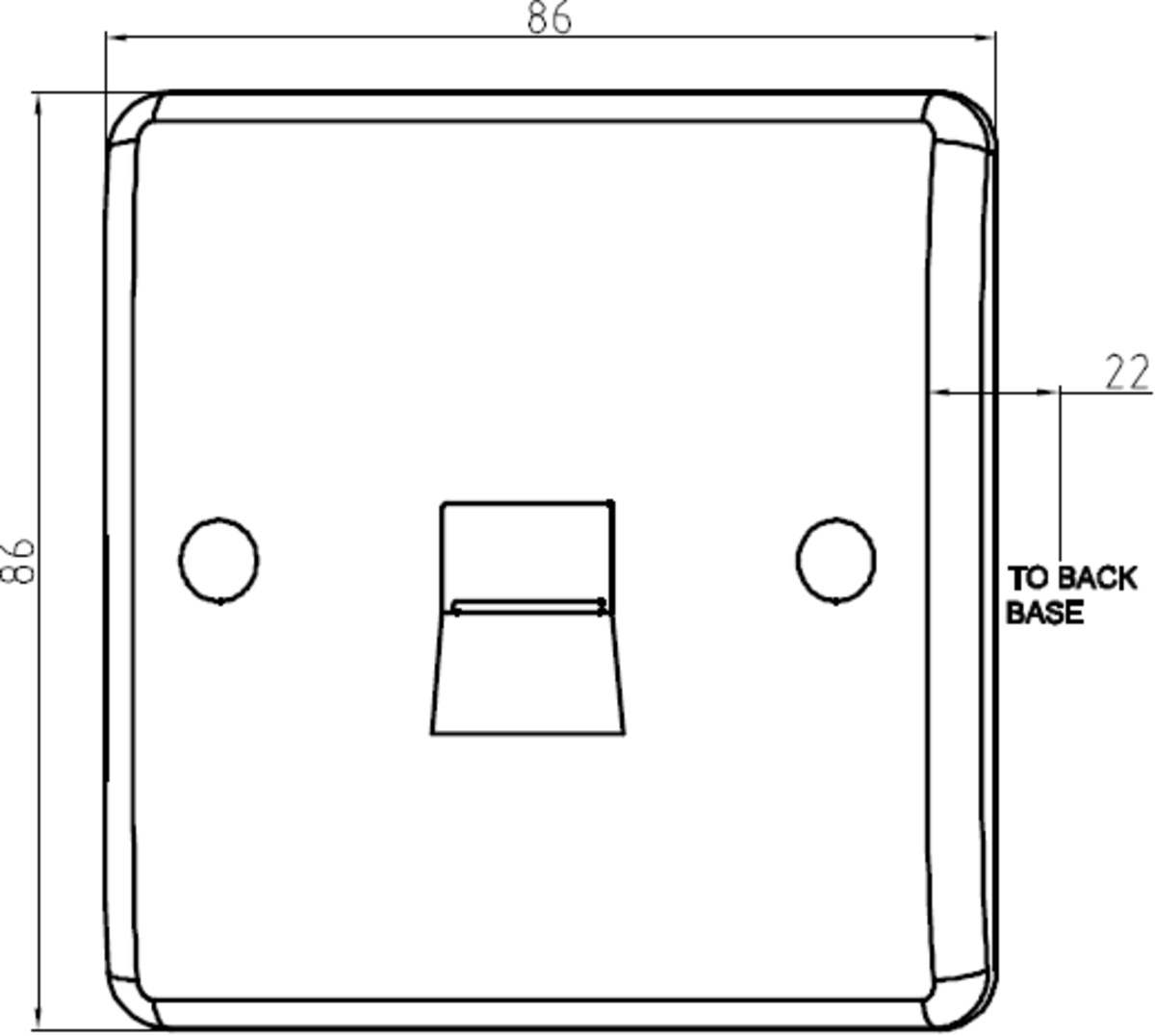 Knightsbridge Curved Edge Telephone Master, Slave Sockets