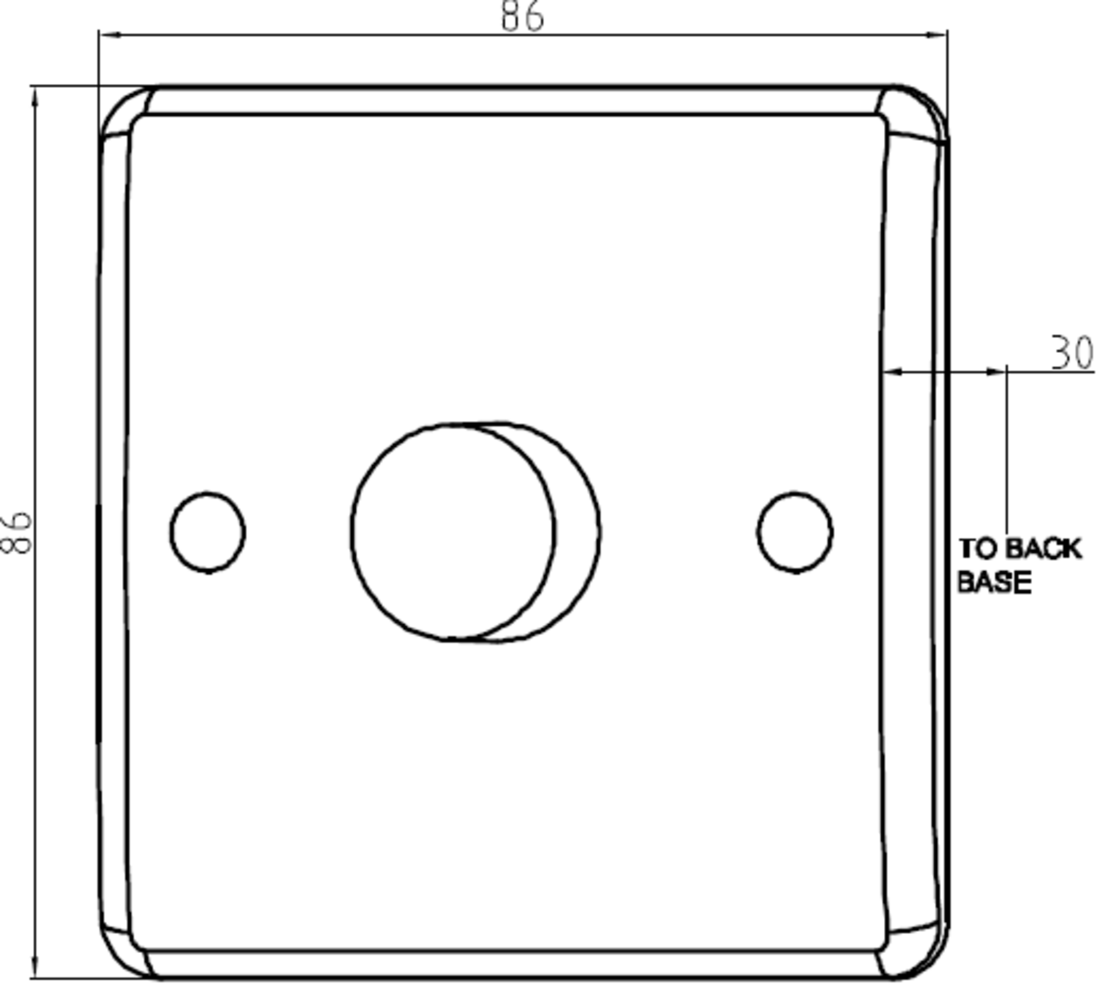 Knightsbridge Curved Edge 3-100W LED Dimmer Switch Push On Off