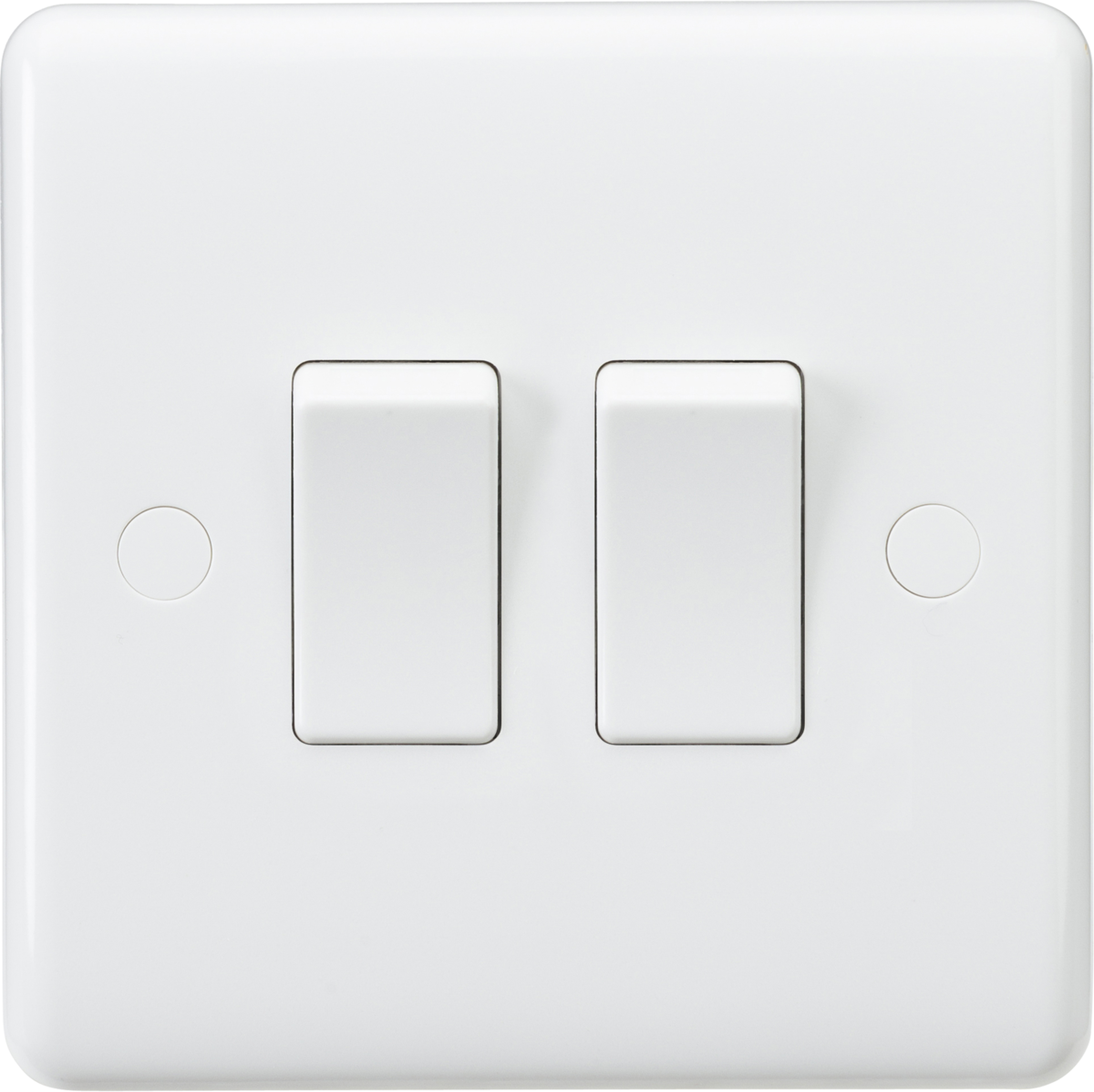 Knightsbridge Curved Edge White Plastic 10AX Wall Light Switch Range