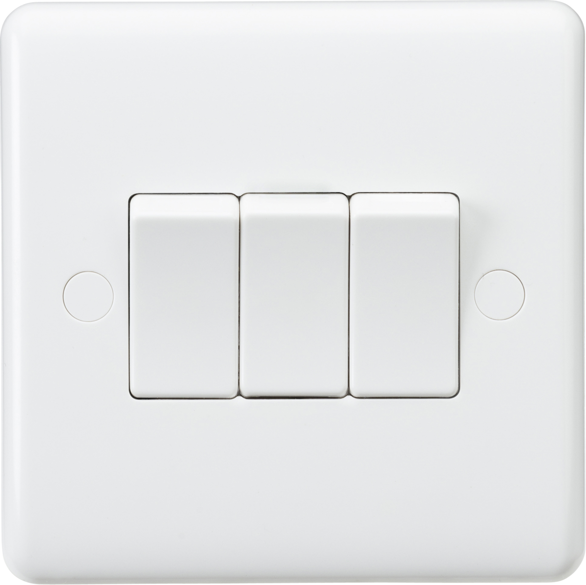 Knightsbridge Curved Edge White Plastic 10AX Wall Light Switch Range