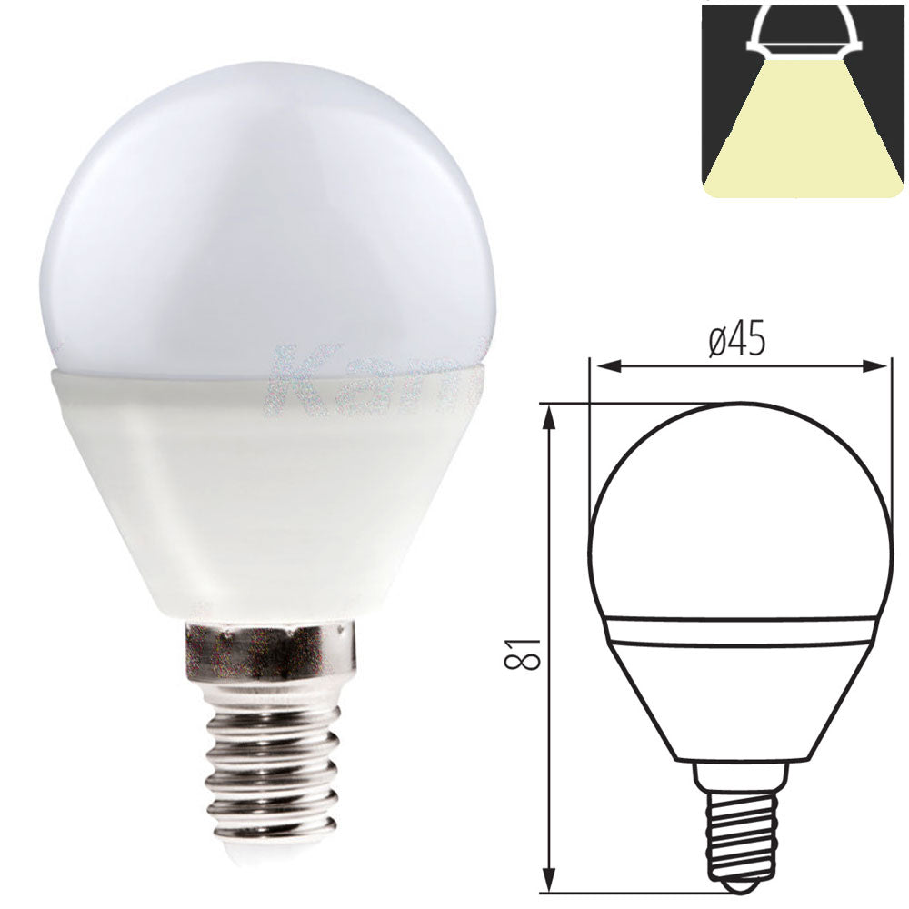 Kanlux BILO 6W Neutral Warm White LED Golf Ball E14 Small Edison Screw Light Bulb Lamp 240V