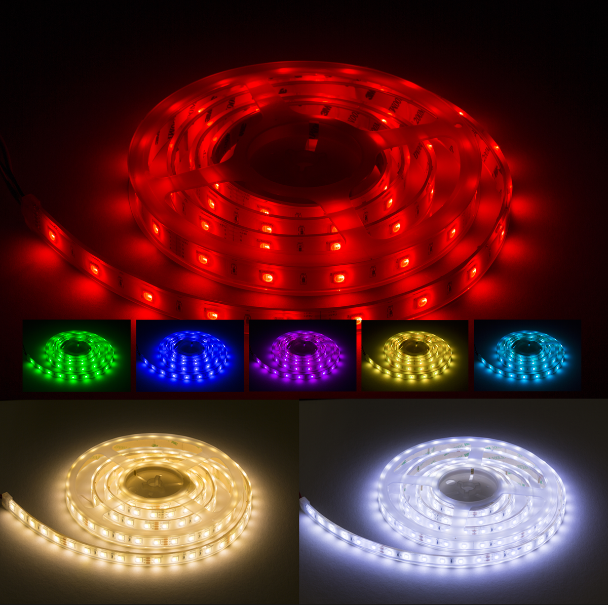 Knightsbridge 24V IP68 RGB LED Flex Strip Tape (5 metres roll)