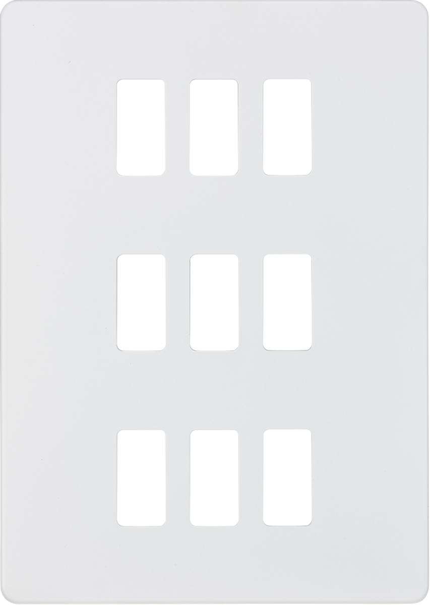 Knightsbridge Grid Modular Faceplate For Screw;ess Switches and Sockets Range